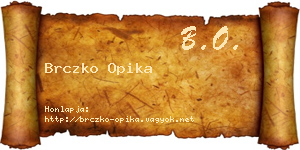 Brczko Opika névjegykártya
